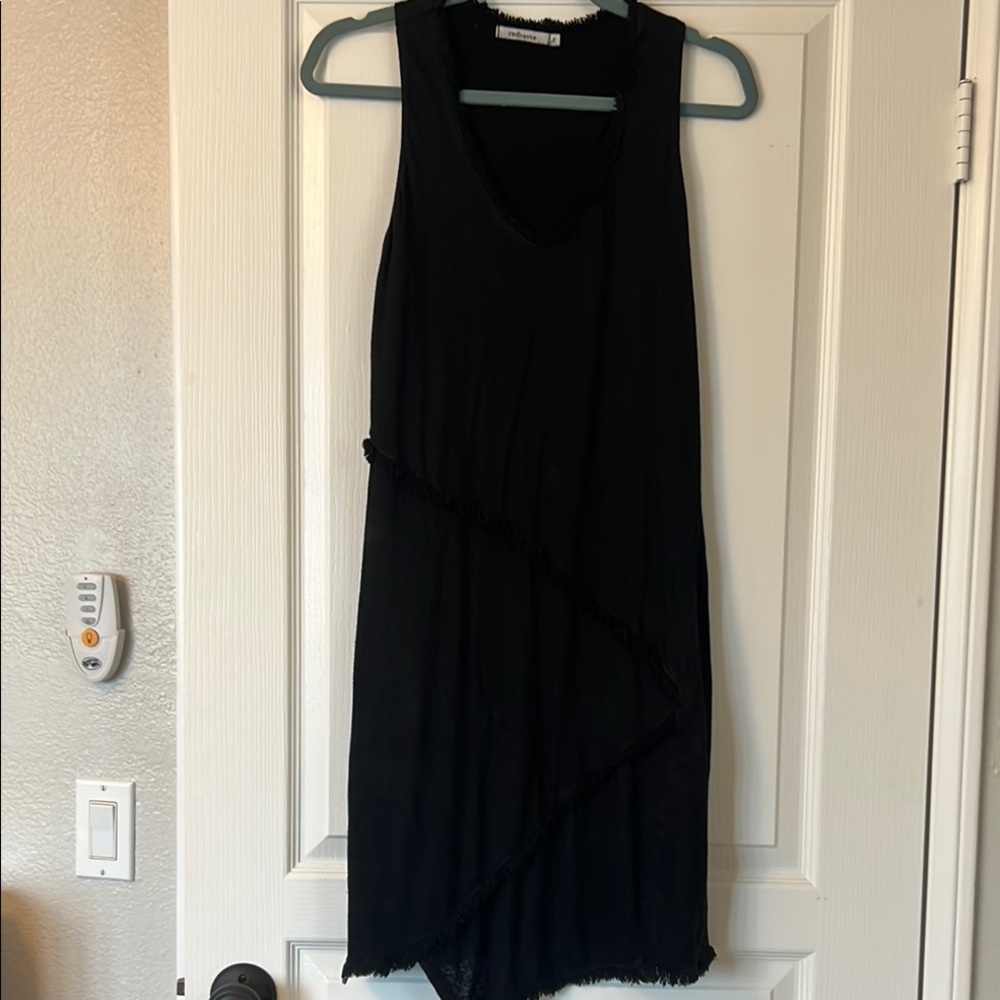 LIKE NEW Red Haute Black Asymmetrical tank dress size small